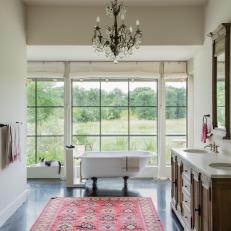 Country Bathroom With Freestanding Tub