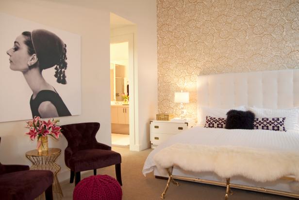 White Teen Bedroom With Audrey Hepburn Artwork Hgtv