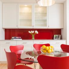 Red and White Modern Breakfast Nook 