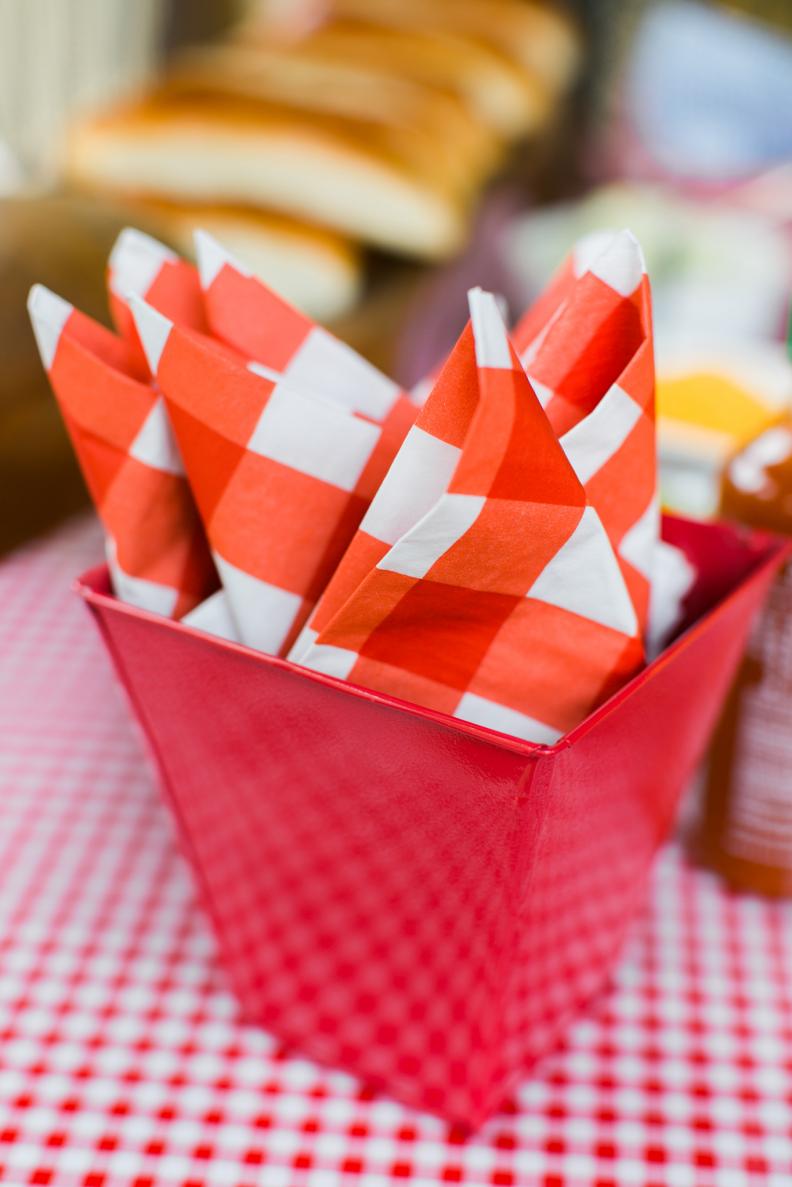 Red and White Napkins 