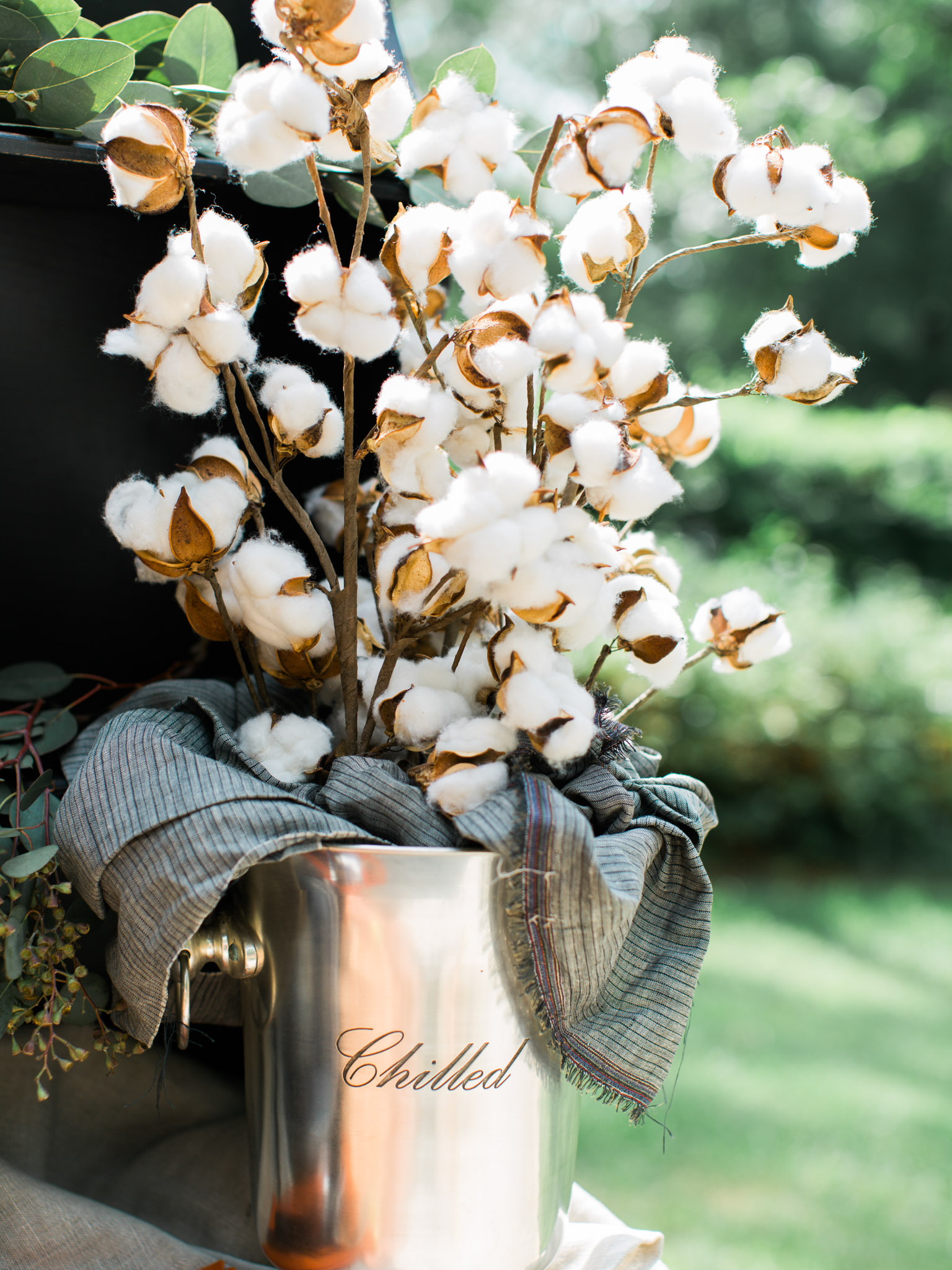 Artificial Dried Cotton Stems Bouquet Silk Fake Flowers Wedding Party Home Decor 