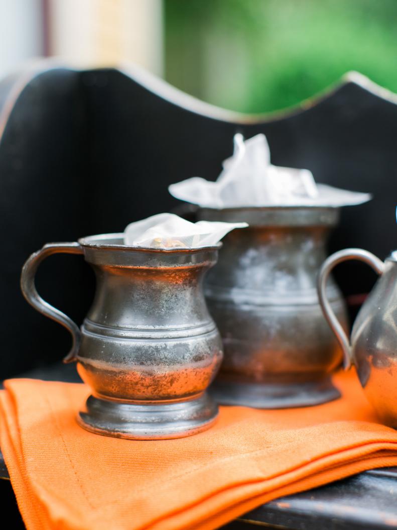 Teas in Antique Pewter mugs and Goblets