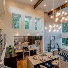 Open Kitchen With Two-Story Ceilings Feels Bright, Airy