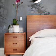 Natural Wood Furniture in Gray Modern Bedroom