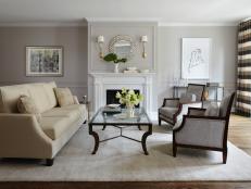 Many Textured Fabrics in Neutral Living Room 