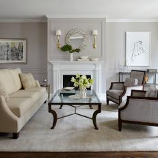 Neutral Living Room with Unique Textured Fabrics