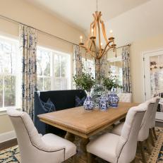 Plush Chairs at Large Dining Room Table 