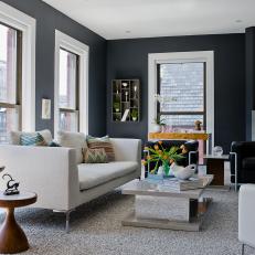 Gray Contemporary Apartment Living Room