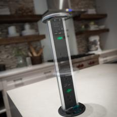 Pop-Up Charging Station in Kitchen Island