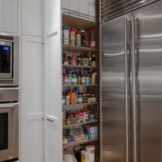 Slim, Pull-Out Cabinet Stores Cooking and Baking Essentials