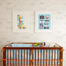 Multicolored Nursery With Dragonfly Wallpaper