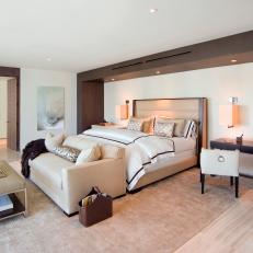 Spacious Contemporary Master Bedroom with Sitting Area