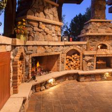 Outdoor Fireplace and Pizza Oven Make Entertaining Easy