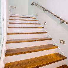 White Staircase With Wood