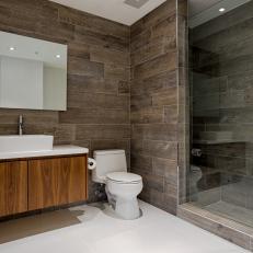 Neutral Contemporary Bathroom With Floating Vanity