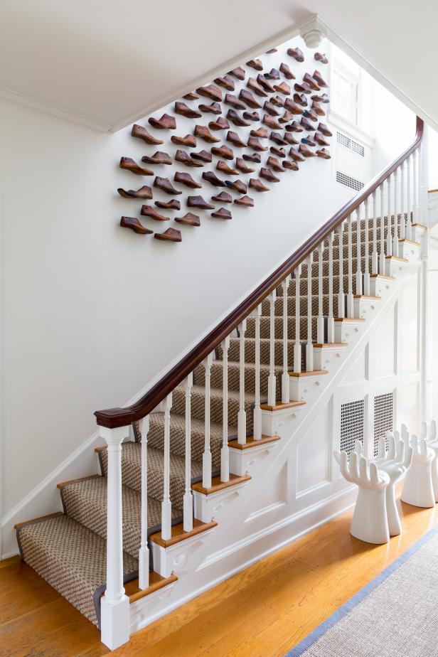 Stairwell With Unique Gallery Wall | HGTV