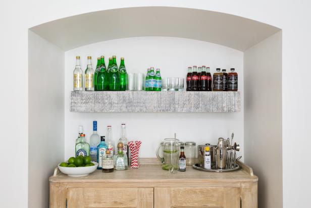 Arched Nook With A Built In Bar Hgtv