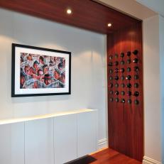 Built-In Wine Rack and Art