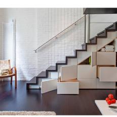 Modern Stairs with Built-In Storage