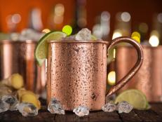 Cold Moscow Mule With Lime Wedge