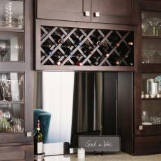 Brown China Cabinet With Wine Rack