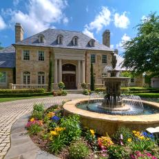 Gorgeous, Grand Home With Fountain and Stone Driveway 