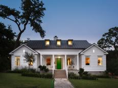 Updated Traditional Home With Glazed Dormers, Green Front Door