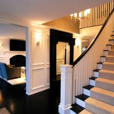 Contemporary Foyer Stairs and Entryway
