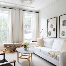 Contemporary, White Living Room is Comfortable, Inviting