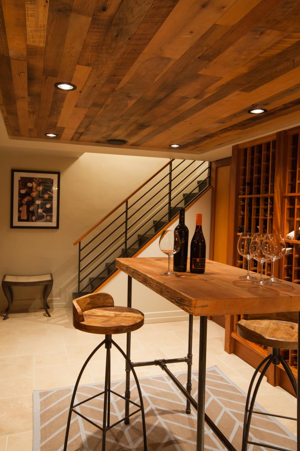 Rustic Wine Cellar With Wood Ceiling HGTV