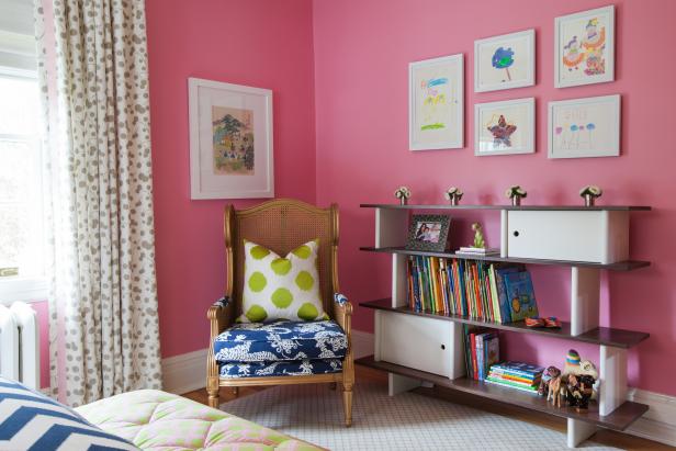 Pink Contemporary Girl's Bedroom