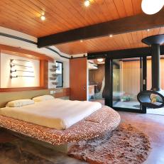 Neutral Asian Bedroom With Built-In Bed