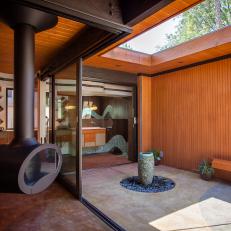Asian Master Bedroom Suite With Courtyard