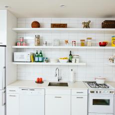 Small Kitchen Features Fresh, All-White Palette