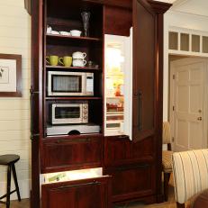 Wood Kitchen Armoire With Refrigerator 