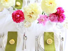 Summer Tablescape With Vibrant Floral Centerpiece