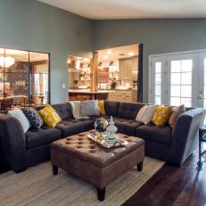 Open Transitional Living Room is Comfortable, Inviting
