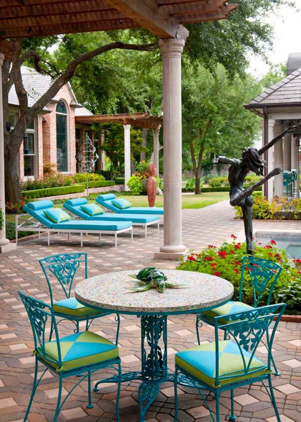 Bright Turquoise Lime Green Patio, Turquoise Outdoor Furniture