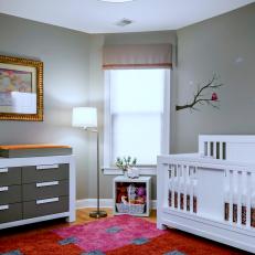 Gray Nursery With Modern Style Furnishings