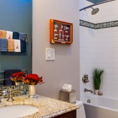 Blue Bathroom With Nautical Design Touches