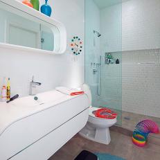 White Contemporary Kids Bathroom