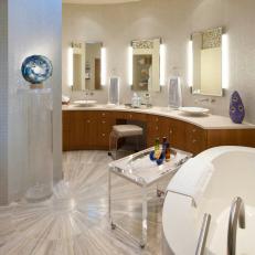 Contemporary Curved Master Bathroom