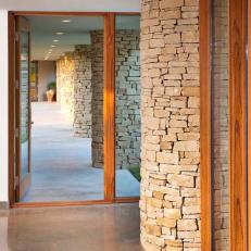 Stacked Stone Hallway