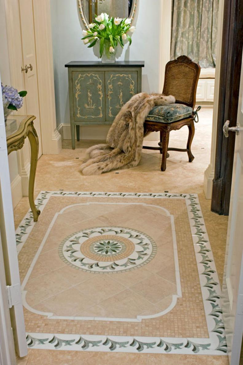 Traditional Master Bathroom with Mosaic Floor