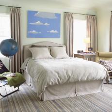 Neutral Contemporary Bedroom with Globe Lamp