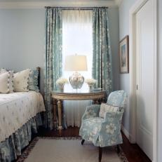 Bright Blue Traditional Bedroom