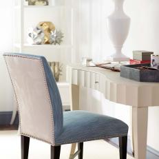 Chair With Nailhead Trim and Desk