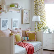 White Transitional Kid's Room With Sofa