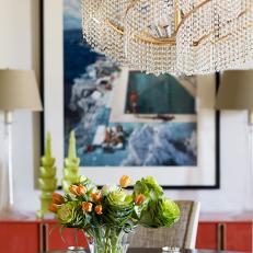 Chandelier and Centerpiece With Cabbages