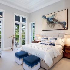 White Traditional Bedroom With Telescope